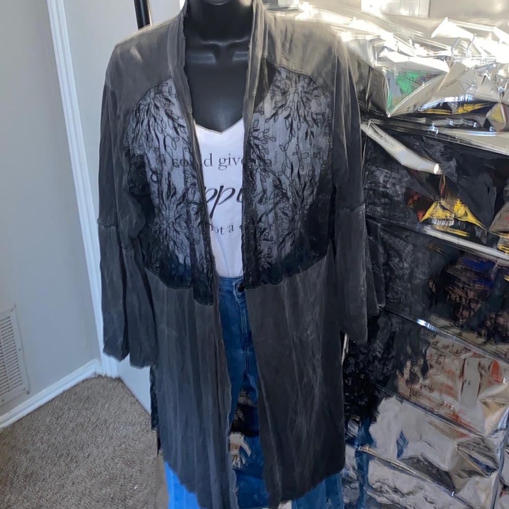 Gray cardigan